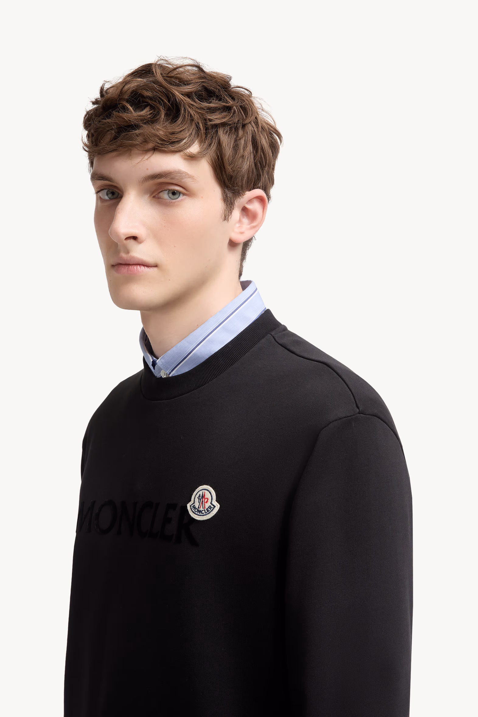 Sweat en coton avec logo Hommes Noir Moncler 4